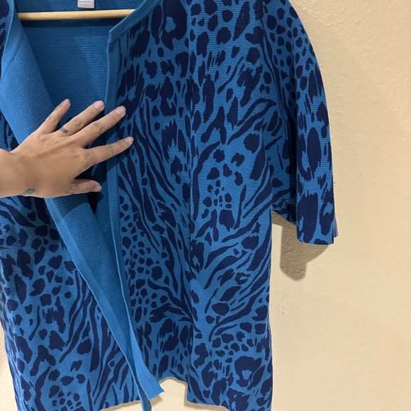 Chico’s Womens Size 3 or XLarge Cheetah Print Open Cardigan Office Brunch Soft - Picture 4 of 11